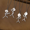 Wholesale Stainless Steel Cartoon Stickman Pendant Necklace With Geometric Style And Electroplating Treatment For Men And Women