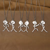 Wholesale Stainless Steel Cartoon Stickman Pendant Necklace With Geometric Style And Electroplating Treatment For Men And Women