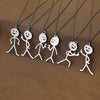 Wholesale Stainless Steel Cartoon Stickman Pendant Necklace With Geometric Style And Electroplating Treatment For Men And Women
