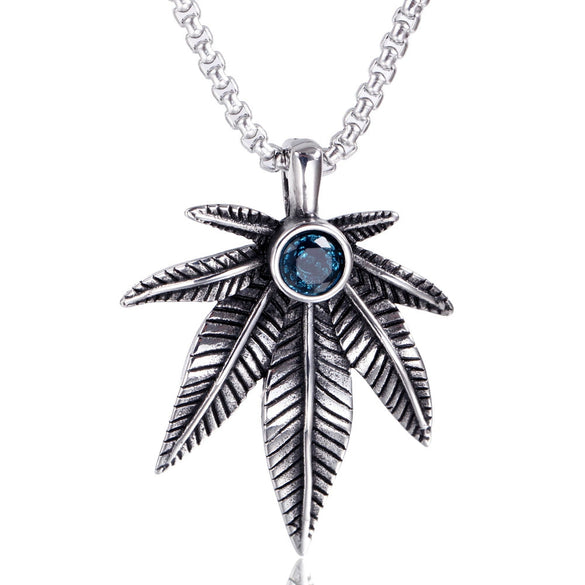 Wholesale Stainless Steel Casting Maple Leaf Pendant Necklace Jewelry