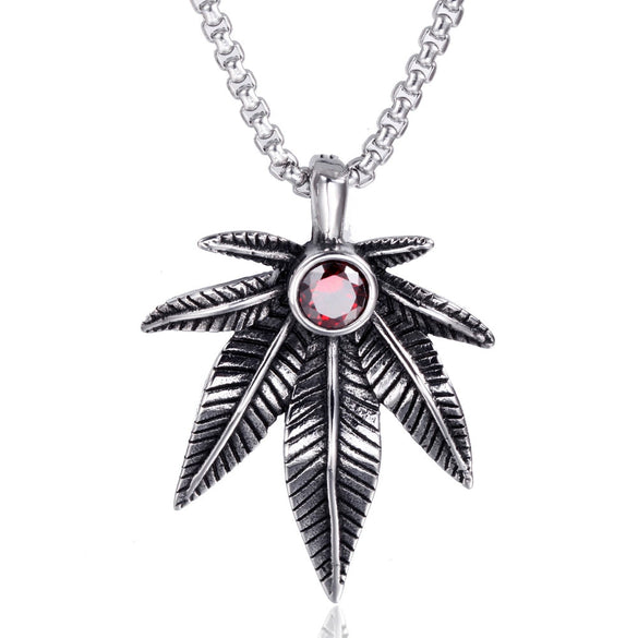 Wholesale Stainless Steel Casting Maple Leaf Pendant Necklace Jewelry