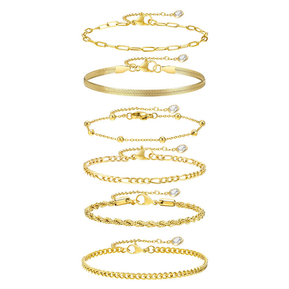 Wholesale Stainless Steel Chain Bracelet For Women Fashion Personality Gold Electroplated Jewelry