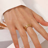 Wholesale Stainless Steel Chain Ring Women's Geometric Electroplated Design
