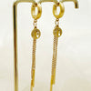 Wholesale Stainless Steel Chain Tassel Earrings Electroplated With Sun Moon Stars Flowers Animal Shapes