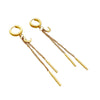 Wholesale Stainless Steel Chain Tassel Earrings Electroplated With Sun Moon Stars Flowers Animal Shapes