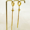Wholesale Stainless Steel Chain Tassel Earrings Electroplated With Sun Moon Stars Flowers Animal Shapes