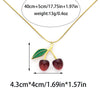 Wholesale Stainless Steel Cherry Pendant Necklace With Snake Bone Chain Electroplating Fashion Minimalist Design