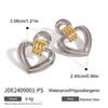 Wholesale Stainless Steel Circle Earrings With Geometric Design And Electroplating For Women