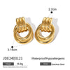 Wholesale Stainless Steel Circle Earrings With Geometric Design And Electroplating For Women