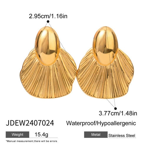 Wholesale Stainless Steel Circle Earrings With Geometric Design And Electroplating For Women