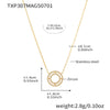 Wholesale 316L Stainless Steel Circle Pendant Clavicle Necklace And Bracelet Set With Electroplating And Chain Pattern