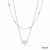 Wholesale Stainless Steel Clavicle Chain With Oval Beads And Double Layer Vacuum Electroplated Gold Rhombus Pattern For Women