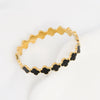 Wholesale Stainless Steel Clover Female Bracelet With Enamel And Electroplating Craft