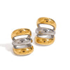 Wholesale Stainless Steel Color Matching Ear Clip Earrings With Geometric Design And Electroplating For Women