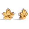 Wholesale Stainless Steel Color Matching Flower Geometric Earrings With Electroplating Light Luxury High End Non Fading Women's Earrings