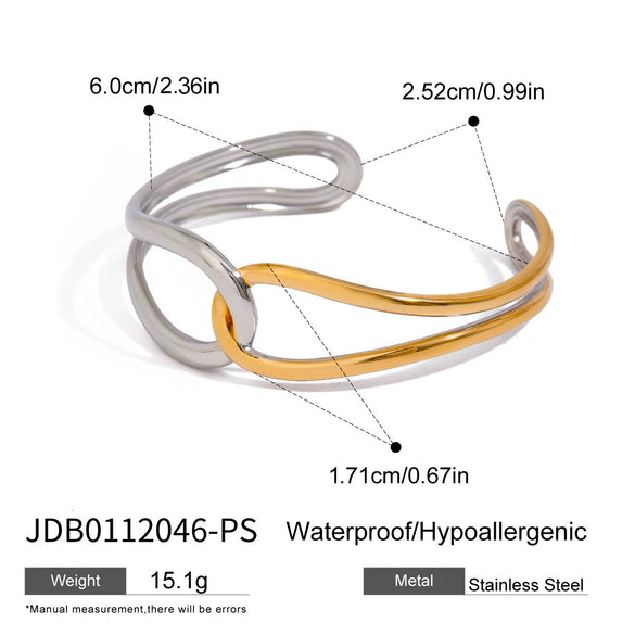 Wholesale Stainless Steel Color Matching Geometric Bracelet For Women With Electroplating Processing