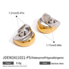 Wholesale Stainless Steel Color Matching Geometric Circle Earrings For Women Electroplated