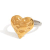 Wholesale Stainless Steel Color Matching Hollow Love Geometric Rings Electroplated Jewelry For Women