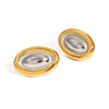 Wholesale Stainless Steel Color Matching Oval Earrings With Geometric Style And Electroplating Treatment For Women