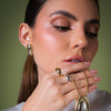 Wholesale Stainless Steel Color Matching Oval Earrings With Geometric Style And Electroplating Treatment For Women