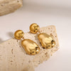 Wholesale Stainless Steel Color Matching Round Earrings With Geometric Style And Electroplating For Women