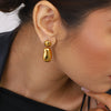 Wholesale Stainless Steel Color Matching Round Earrings With Geometric Style And Electroplating For Women