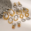 Wholesale Stainless Steel Colormatching Circular Earrings With Geometric Style And Electroplating Treatment For Women