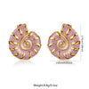 Wholesale Stainless Steel Conch Earrings For Women Retro Style With Enamel Filling And Gold Plating Geometric Design