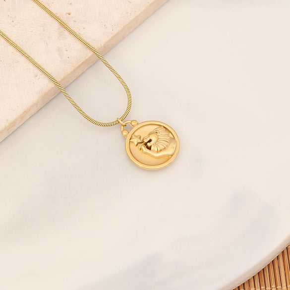 Wholesale Stainless Steel Constellation Pendant Necklace With Electroplating