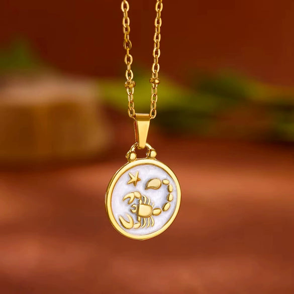 Wholesale Stainless Steel Constellation Pendant Necklace With Regular Chain Electroplated Unisex Style