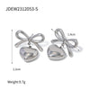 Wholesale Stainless Steel Contrast Color Love Bow Earrings With Electroplating For Women