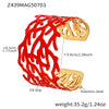Wholesale Stainless Steel Coral Red Open Wide Bracelet Plated With 18K Real Gold Geometric Fashion Light Luxury Exaggerated Electroplated