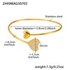 Wholesale 316L Stainless Steel Coral Shell Bead Open Bracelet Plated With Gold Heart Star Zircon Bracelet