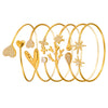 Wholesale 316L Stainless Steel Coral Shell Bead Open Bracelet Plated With Gold Heart Star Zircon Bracelet