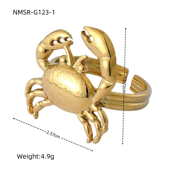 Wholesale Stainless Steel Crab Earrings Pendant Combination Set Women's Fashion Electroplated Jewelry
