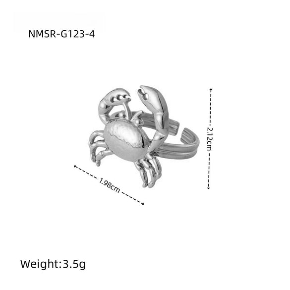 Wholesale Stainless Steel Crab Earrings Pendant Combination Set Women's Fashion Electroplated Jewelry