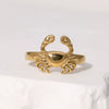 Wholesale Stainless Steel Crab Ring With Open Creative Design And Electroplating Treatment Unisex