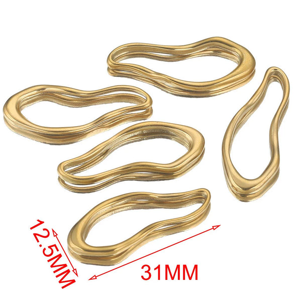 Wholesale Stainless Steel Creative Oval Geometric Twisted Hydraulic Earrings Jewelry Accessories