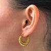 Wholesale Stainless Steel Croissant Earrings With Geometric Pattern And Electroplating Treatment