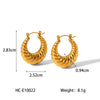 Wholesale Stainless Steel Croissant Earrings With Geometric Pattern And Electroplating Treatment