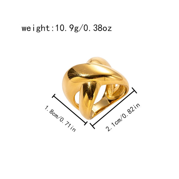 Wholesale Stainless Steel Cross Hollow Geometric Fashion Electroplated Ring For Men And Women