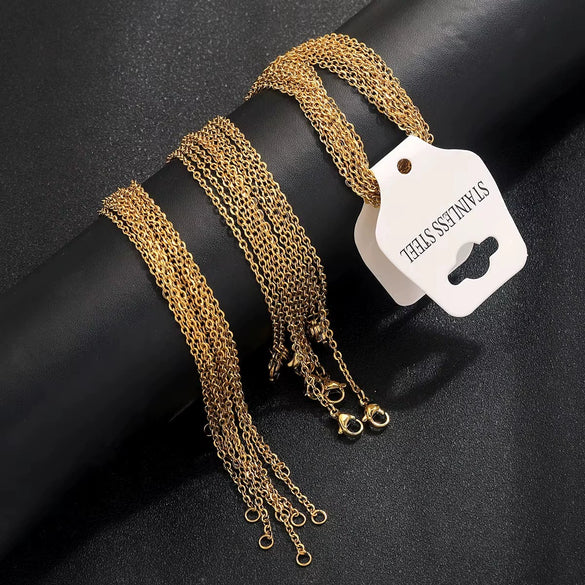 Wholesale Stainless Steel Cross O Shaped Chain Jewelry Accessories 18K Gold Plated Electroplated Handmade