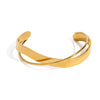 Wholesale Stainless Steel Cross Opening Bracelet With 18K Gold Electroplated Quiet Design And Geometric Style