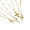 Wholesale Stainless Steel Cross Pendant Necklace Light Luxury Style 18K Gold Plated