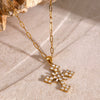 Wholesale Stainless Steel Cross Zircon Clavicle Chain For Women With Electroplating And Geometric Design