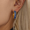 Wholesale 316L Stainless Steel Crystal Geometric Ctype Earrings Pvd Goldplated