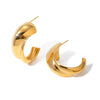 Wholesale Stainless Steel Cshaped And Ushaped Light Luxury Simple Niche Women's Earrings With Electroplating Gold And Silver Colormatching