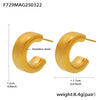 Wholesale Stainless Steel Cshaped Geometric Ushaped Electroplated Light Luxury Women's Earrings