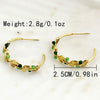 Wholesale Stainless Steel Cshaped Pearl Earrings With Geometric Pattern And Pastoral Style Electroplated