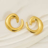 Wholesale 316L Stainless Steel Cshaped Retro Style Electroplated Women's Earrings